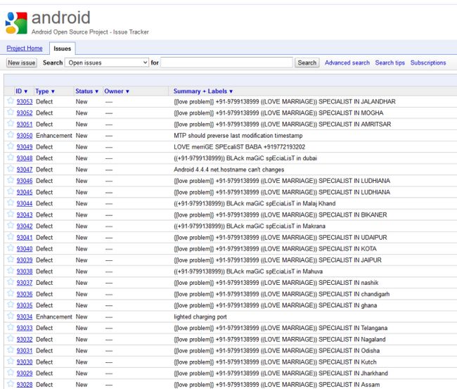 Fotografía - [Mise à jour: Il est de retour] Bug Tracker Android officiel Dépassement Avec des centaines de messages de spam